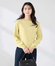 K2FED69039 a.v.v(アー・ヴェ・ヴェ) 【WEB限定/洗える/UVカット】ボートネックパフスリーブニット ライトイエロー