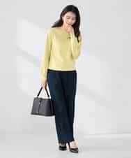 K2FED69039 a.v.v(アー・ヴェ・ヴェ) 【WEB限定/洗える/UVカット】ボートネックパフスリーブニット ライトイエロー