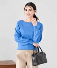 K2FED69039 a.v.v(アー・ヴェ・ヴェ) 【WEB限定/洗える/UVカット】ボートネックパフスリーブニット ライトイエロー