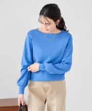 K2FED69039 a.v.v(アー・ヴェ・ヴェ) 【WEB限定/洗える/UVカット】ボートネックパフスリーブニット ライトイエロー