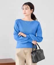 K2FED69039 a.v.v(アー・ヴェ・ヴェ) 【WEB限定/洗える/UVカット】ボートネックパフスリーブニット ライトイエロー