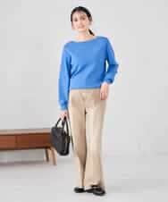 K2FED69039 a.v.v(アー・ヴェ・ヴェ) 【WEB限定/洗える/UVカット】ボートネックパフスリーブニット ライトイエロー