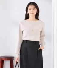 K2FED69039 a.v.v(アー・ヴェ・ヴェ) 【WEB限定/洗える/UVカット】ボートネックパフスリーブニット ライトイエロー