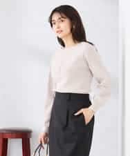 K2FED69039 a.v.v(アー・ヴェ・ヴェ) 【WEB限定/洗える/UVカット】ボートネックパフスリーブニット ライトイエロー