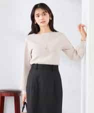 K2FED69039 a.v.v(アー・ヴェ・ヴェ) 【WEB限定/洗える/UVカット】ボートネックパフスリーブニット ライトイエロー