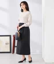 K2FED69039 a.v.v(アー・ヴェ・ヴェ) 【WEB限定/洗える/UVカット】ボートネックパフスリーブニット ライトイエロー