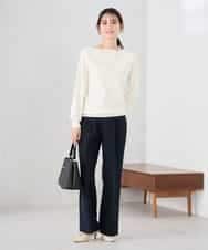 K2FED69039 a.v.v(アー・ヴェ・ヴェ) 【WEB限定/洗える/UVカット】ボートネックパフスリーブニット ライトイエロー