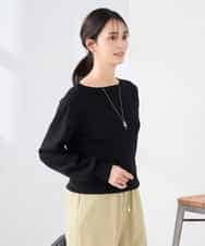 K2FED69039 a.v.v(アー・ヴェ・ヴェ) 【WEB限定/洗える/UVカット】ボートネックパフスリーブニット ライトイエロー