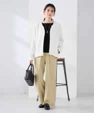 K2FED69039 a.v.v(アー・ヴェ・ヴェ) 【WEB限定/洗える/UVカット】ボートネックパフスリーブニット ライトイエロー