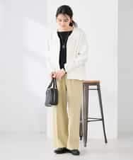 K2FED69039 a.v.v(アー・ヴェ・ヴェ) 【WEB限定/洗える/UVカット】ボートネックパフスリーブニット ライトイエロー