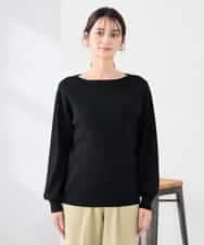 K2FED69039 a.v.v(アー・ヴェ・ヴェ) 【WEB限定/洗える/UVカット】ボートネックパフスリーブニット ライトイエロー