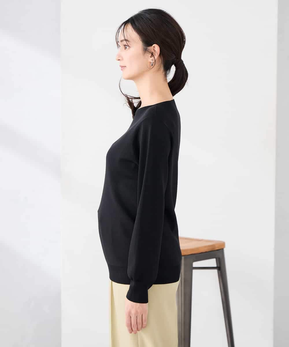 K2FED69039 a.v.v(アー・ヴェ・ヴェ) 【WEB限定/洗える/UVカット】ボートネックパフスリーブニット ライトイエロー