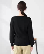 K2FED69039 a.v.v(アー・ヴェ・ヴェ) 【WEB限定/洗える/UVカット】ボートネックパフスリーブニット ライトイエロー