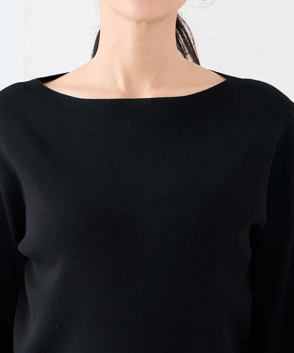 K2FED69039 a.v.v(アー・ヴェ・ヴェ) 【WEB限定/洗える/UVカット】ボートネックパフスリーブニット ライトイエロー