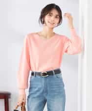 K2FED79039 a.v.v(アー・ヴェ・ヴェ) 【WEB限定/洗える/UVカット】Vネックパフスリーブニット ピンク