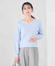 K2FED79039 a.v.v(アー・ヴェ・ヴェ) 【WEB限定/洗える/UVカット】Vネックパフスリーブニット ピンク