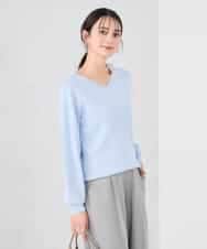 K2FED79039 a.v.v(アー・ヴェ・ヴェ) 【WEB限定/洗える/UVカット】Vネックパフスリーブニット ピンク