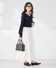 K2FED79039 a.v.v(アー・ヴェ・ヴェ) 【WEB限定/洗える/UVカット】Vネックパフスリーブニット ピンク