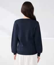 K2FED79039 a.v.v(アー・ヴェ・ヴェ) 【WEB限定/洗える/UVカット】Vネックパフスリーブニット ピンク