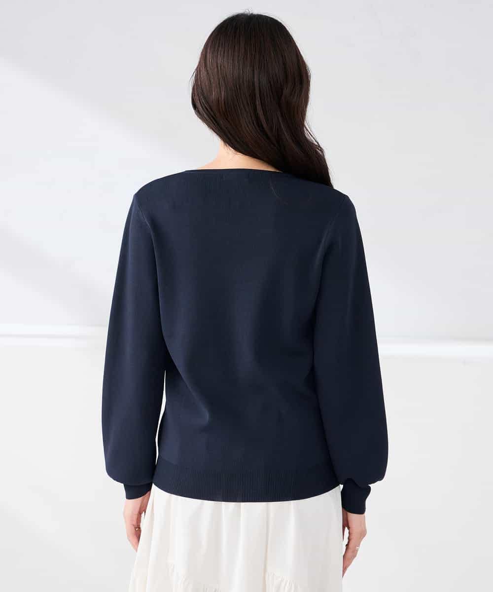 K2FED79039 a.v.v(アー・ヴェ・ヴェ) 【WEB限定/洗える/UVカット】Vネックパフスリーブニット ピンク