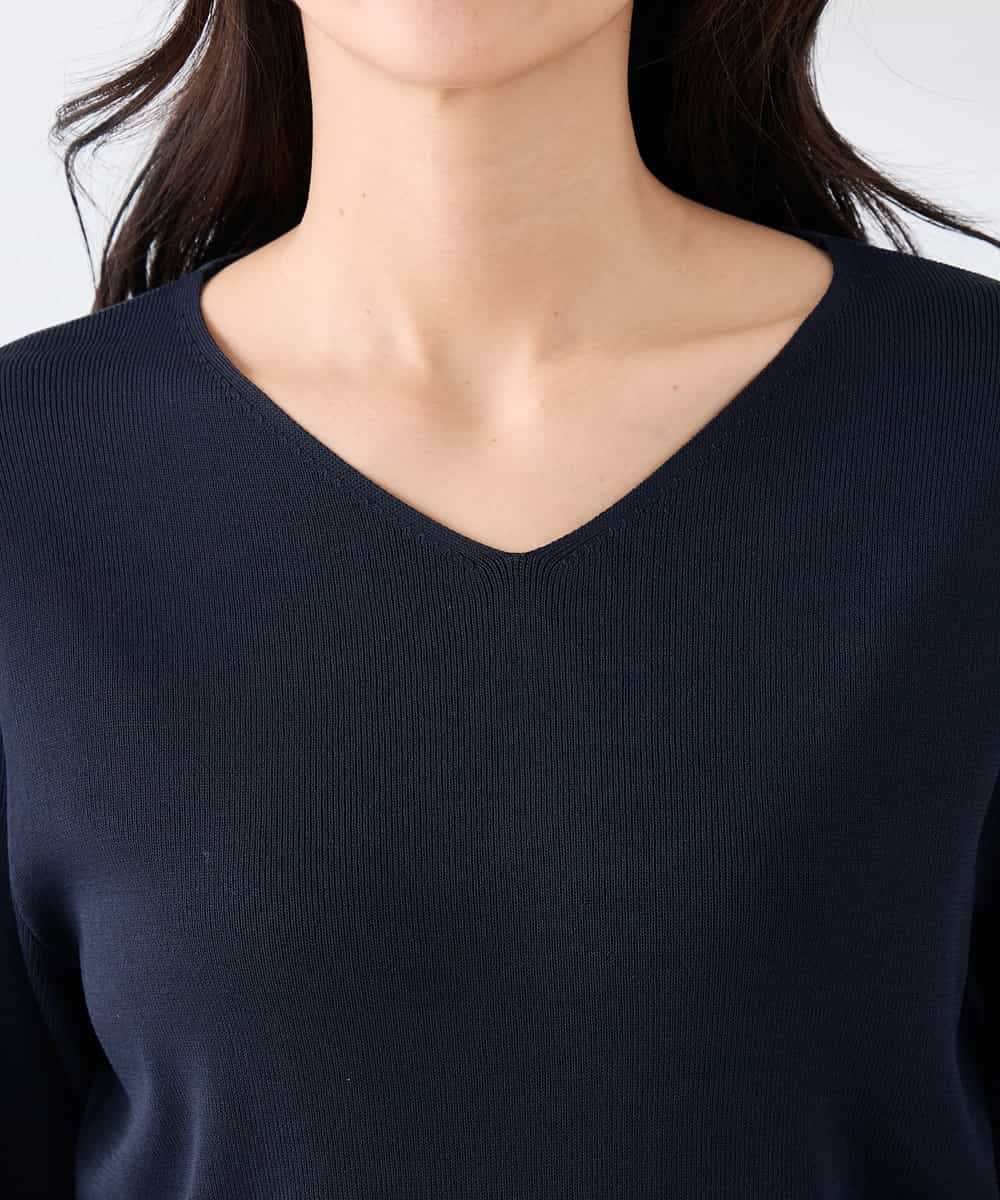 K2FED79039 a.v.v(アー・ヴェ・ヴェ) 【WEB限定/洗える/UVカット】Vネックパフスリーブニット ピンク