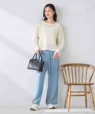 K2FFD06054 a.v.v(アー・ヴェ・ヴェ) 透かし編みニットプルオーバー アイボリー