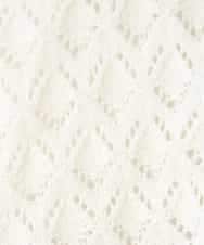 K2FFD06054 a.v.v(アー・ヴェ・ヴェ) 透かし編みニットプルオーバー アイボリー