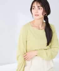 K2FFD17044 a.v.v(アー・ヴェ・ヴェ) 【雑誌InRed(宝島社)4月号掲載/洗える/UVカット】タックボーダースクエアニット ライトイエロー