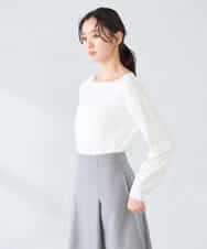 K2FFD17044 a.v.v(アー・ヴェ・ヴェ) 【雑誌InRed(宝島社)4月号掲載/洗える/UVカット】タックボーダースクエアニット ライトイエロー