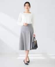 K2FFD17044 a.v.v(アー・ヴェ・ヴェ) 【雑誌InRed(宝島社)4月号掲載/洗える/UVカット】タックボーダースクエアニット ライトイエロー