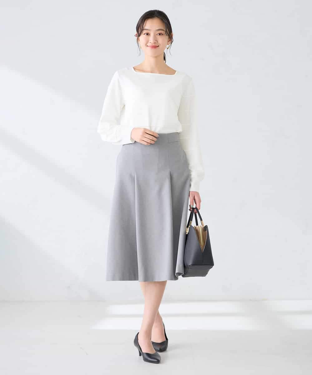 K2FFD17044 a.v.v(アー・ヴェ・ヴェ) 【雑誌InRed(宝島社)4月号掲載/洗える/UVカット】タックボーダースクエアニット ライトイエロー