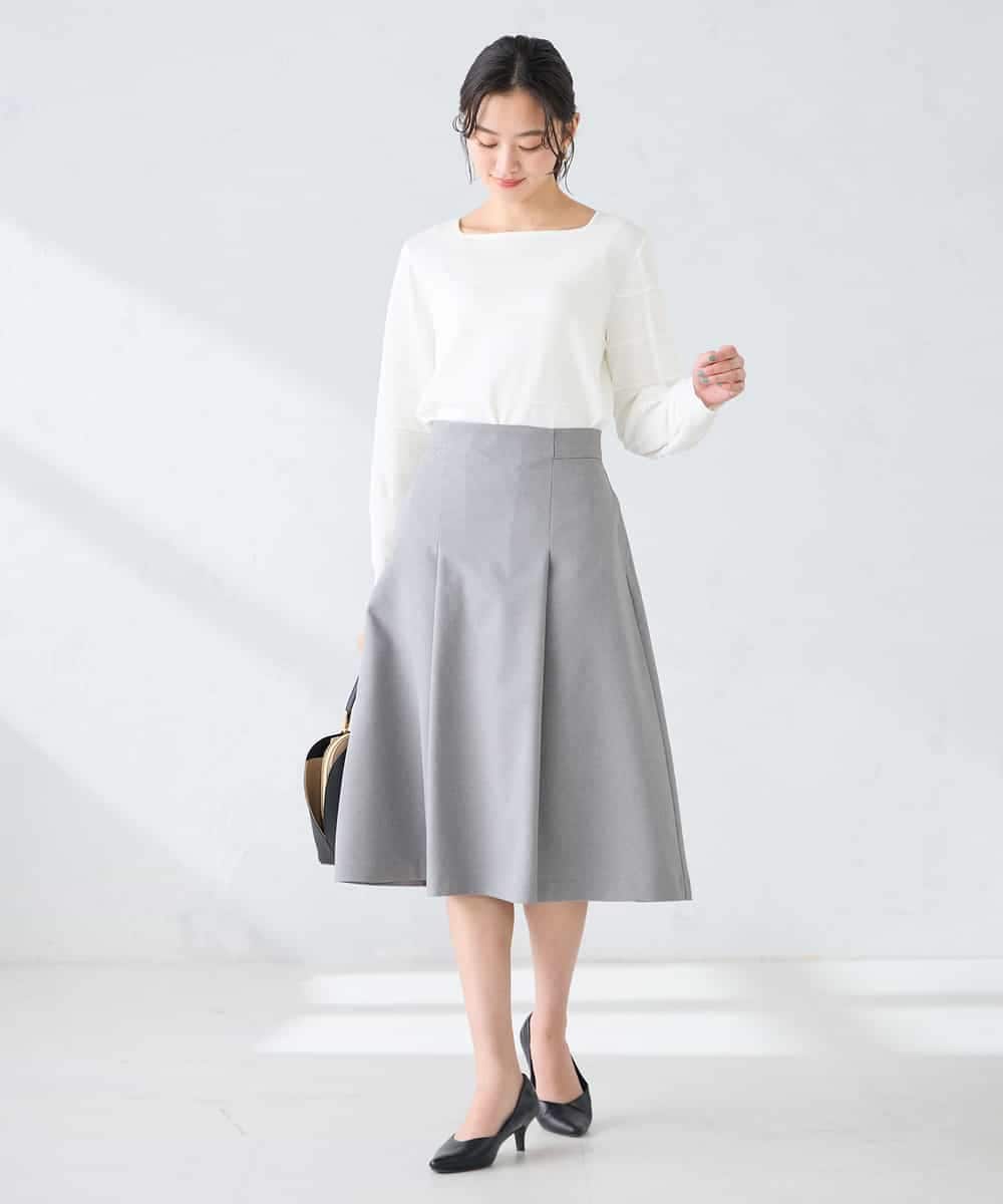 K2FFD17044 a.v.v(アー・ヴェ・ヴェ) 【雑誌InRed(宝島社)4月号掲載/洗える/UVカット】タックボーダースクエアニット ライトイエロー