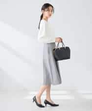 K2FFD17044 a.v.v(アー・ヴェ・ヴェ) 【雑誌InRed(宝島社)4月号掲載/洗える/UVカット】タックボーダースクエアニット ライトイエロー