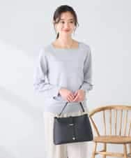 K2FFD17044 a.v.v(アー・ヴェ・ヴェ) 【雑誌InRed(宝島社)4月号掲載/洗える/UVカット】タックボーダースクエアニット ライトイエロー