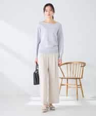 K2FFD17044 a.v.v(アー・ヴェ・ヴェ) 【雑誌InRed(宝島社)4月号掲載/洗える/UVカット】タックボーダースクエアニット ライトイエロー