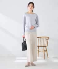 K2FFD17044 a.v.v(アー・ヴェ・ヴェ) 【雑誌InRed(宝島社)4月号掲載/洗える/UVカット】タックボーダースクエアニット ライトイエロー