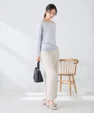 K2FFD17044 a.v.v(アー・ヴェ・ヴェ) 【雑誌InRed(宝島社)4月号掲載/洗える/UVカット】タックボーダースクエアニット ライトイエロー