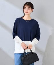 K2FFD18039 a.v.v(アー・ヴェ・ヴェ) バイカラーニット ネイビー×アイボリー