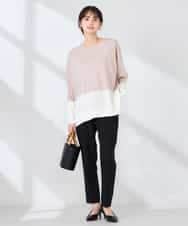 K2FFD18039 a.v.v(アー・ヴェ・ヴェ) バイカラーニット レッド×ネイビー