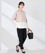 K2FFD18039 a.v.v(アー・ヴェ・ヴェ) バイカラーニット レッド×ネイビー