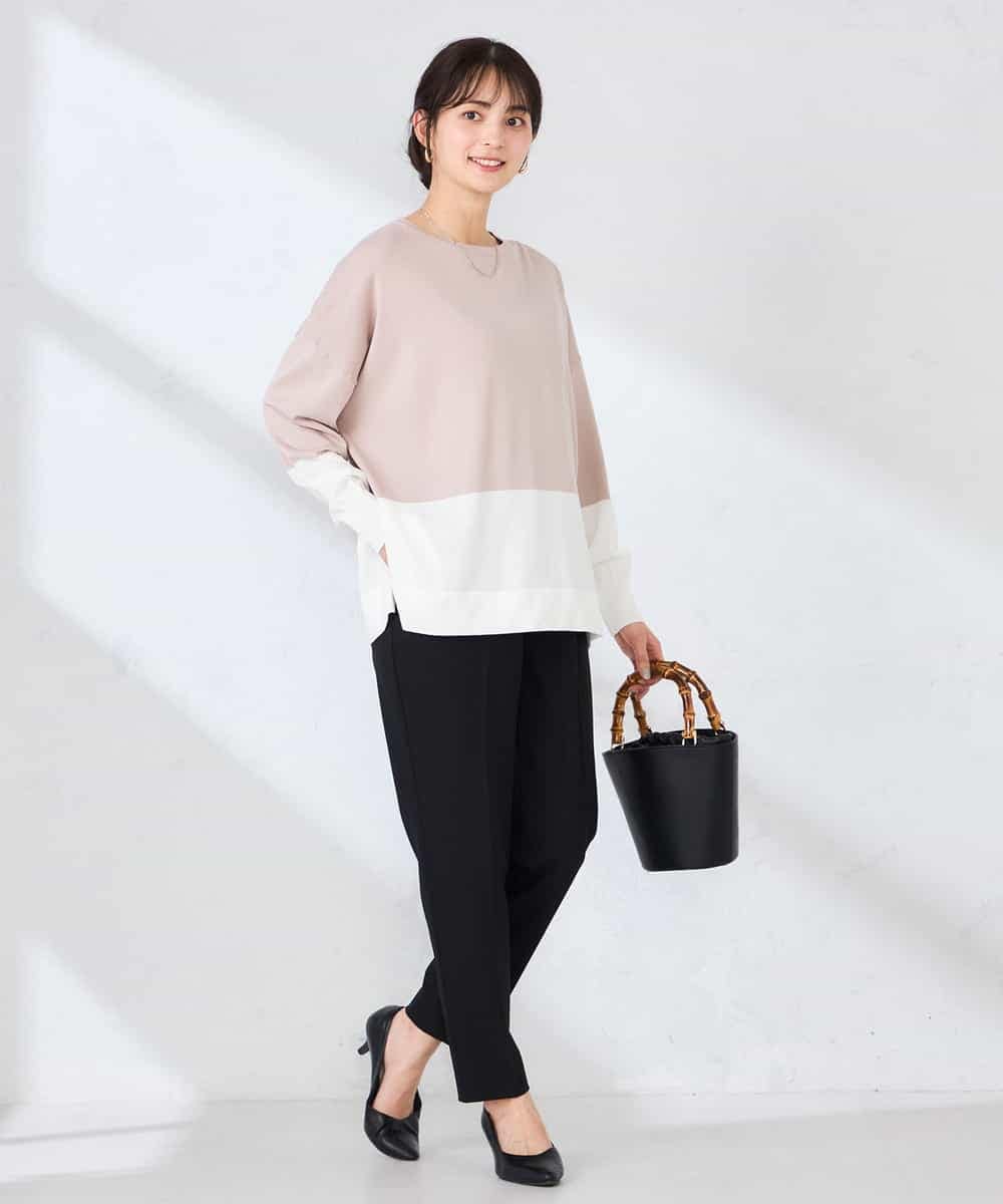 K2FFD18039 a.v.v(アー・ヴェ・ヴェ) バイカラーニット レッド×ネイビー