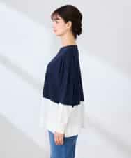 K2FFD18039 a.v.v(アー・ヴェ・ヴェ) バイカラーニット レッド×ネイビー