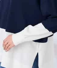 K2FFD18039 a.v.v(アー・ヴェ・ヴェ) バイカラーニット レッド×ネイビー