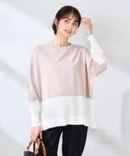 K2FFD18039 a.v.v(アー・ヴェ・ヴェ) バイカラーニット グレージュ×アイボリー