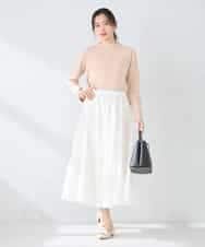 K2FFD19049 a.v.v(アー・ヴェ・ヴェ) 編地切替えスプリングニット ピンク