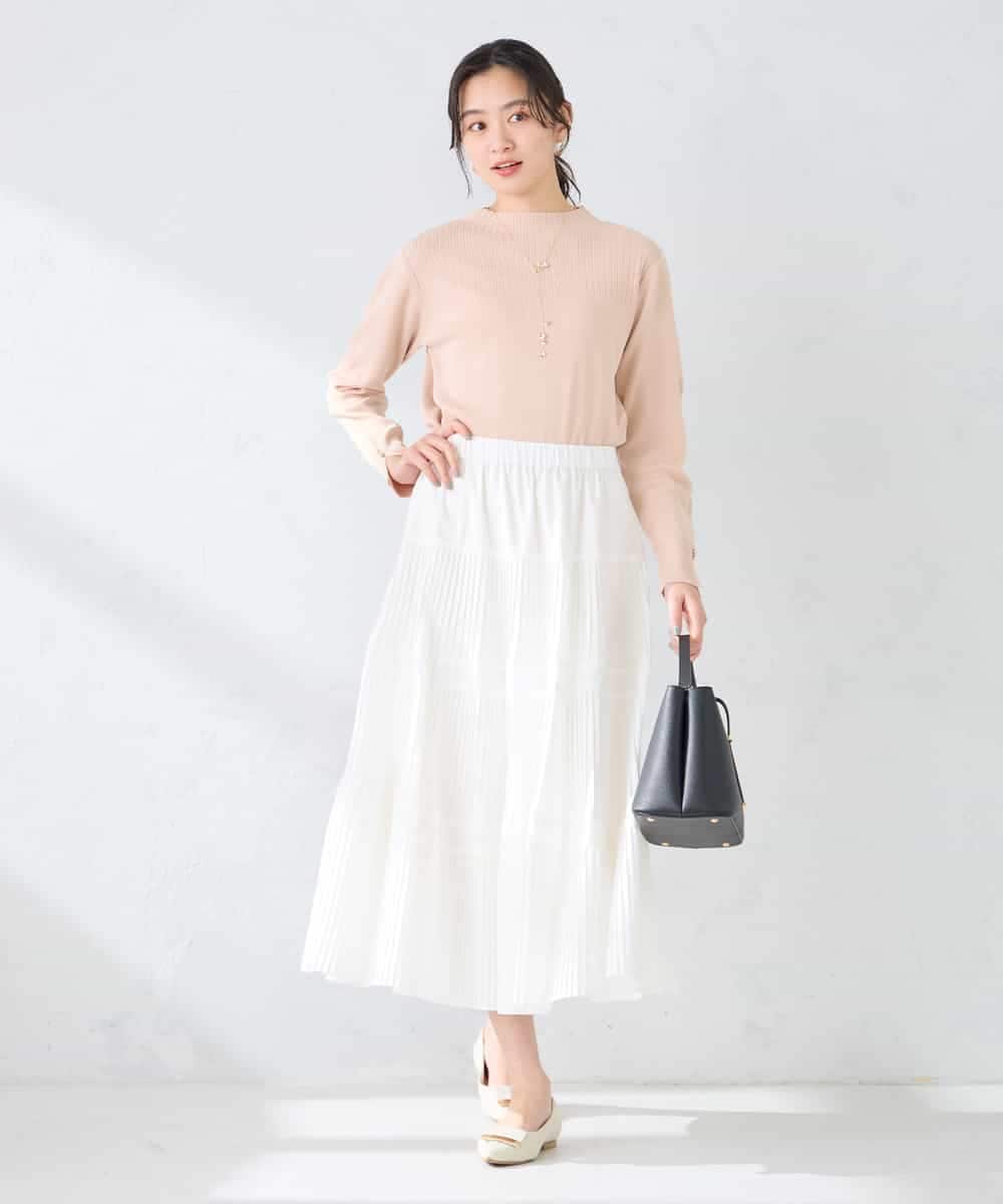 K2FFD19049 a.v.v(アー・ヴェ・ヴェ) 編地切替えスプリングニット ピンク