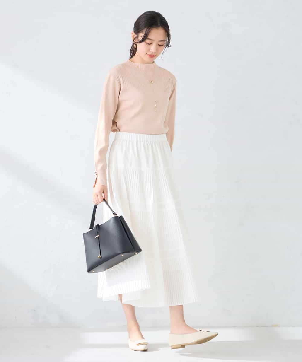 K2FFD19049 a.v.v(アー・ヴェ・ヴェ) 編地切替えスプリングニット ピンク