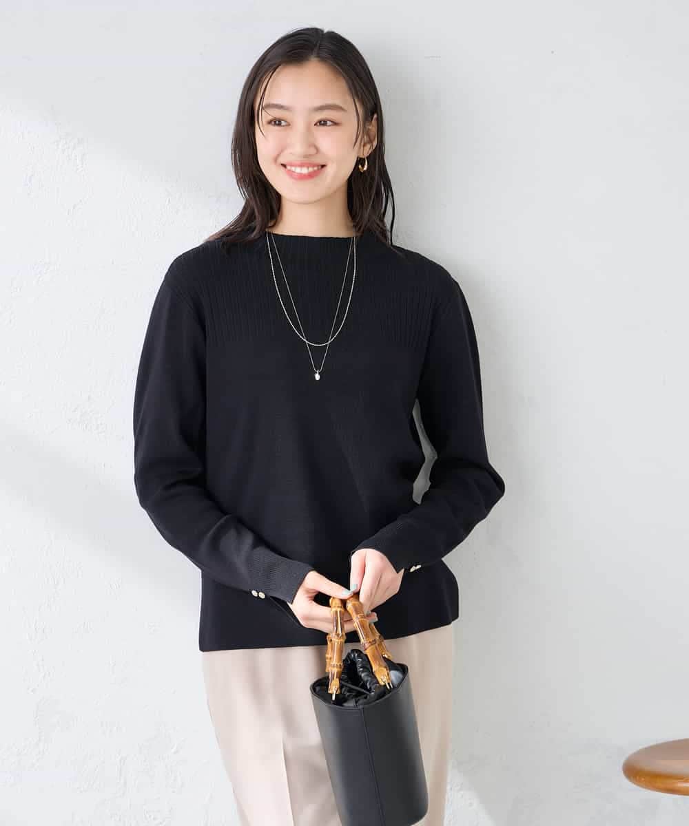 K2FFD19049 a.v.v(アー・ヴェ・ヴェ) 編地切替えスプリングニット ピンク