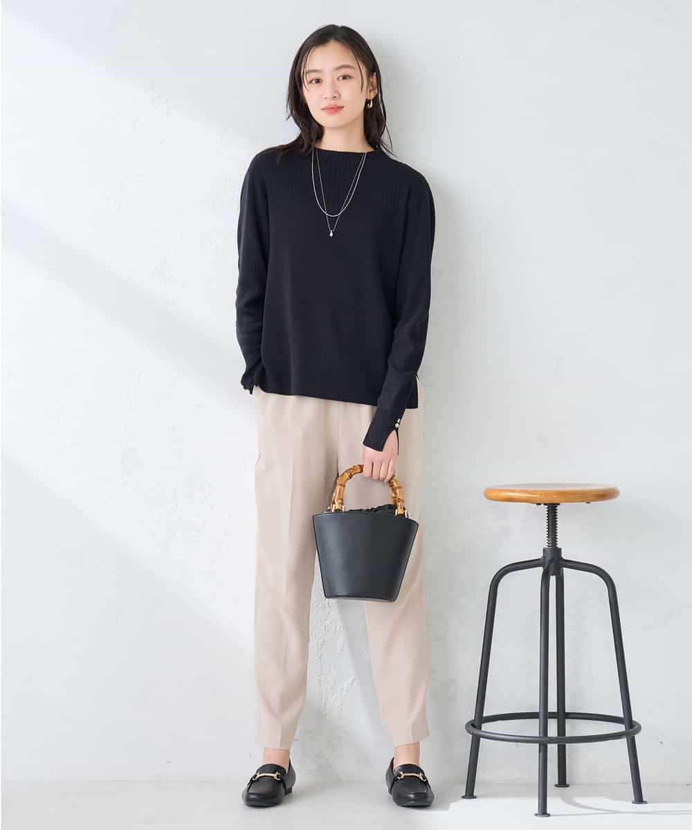 K2FFD19049 a.v.v(アー・ヴェ・ヴェ) 編地切替えスプリングニット ピンク