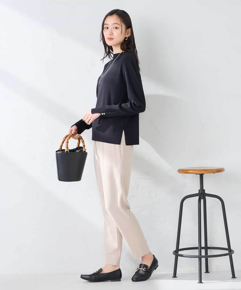 K2FFD19049 a.v.v(アー・ヴェ・ヴェ) 編地切替えスプリングニット ピンク